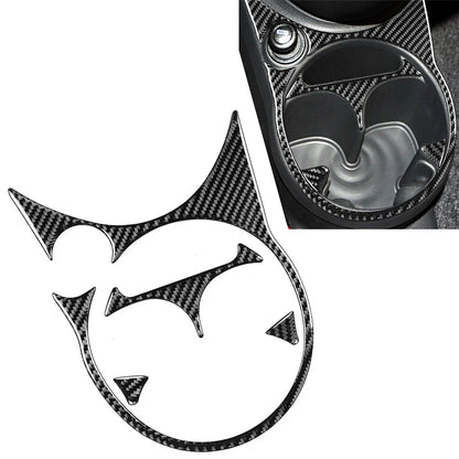 Carbon Fiber Cup Holder Panel Cover for Fiat 500 (2012-2015)