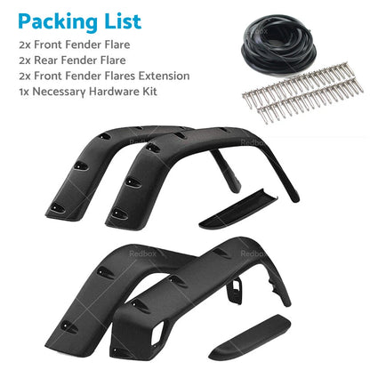 Pocket Style Matte Black Fender Flares for Jeep Wrangler TJ (1997-2006)