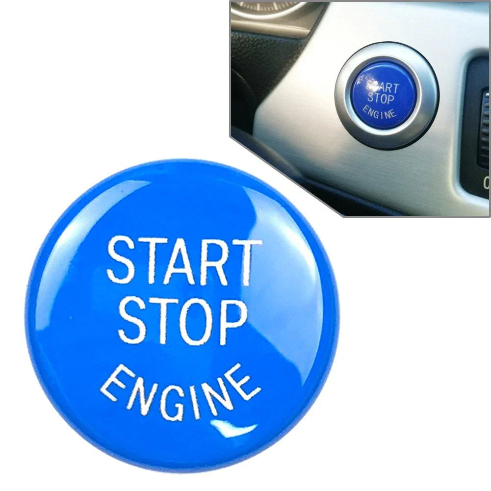 Blue Engine Start Stop Button Cover for BMW E Chassis 1 3 5 X1 X3 X5 X6