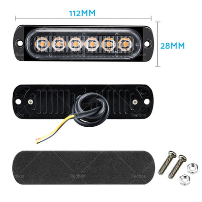 10 x Amber Recovery Strobe 6 LED Lights for Grill Breakdown Beacon