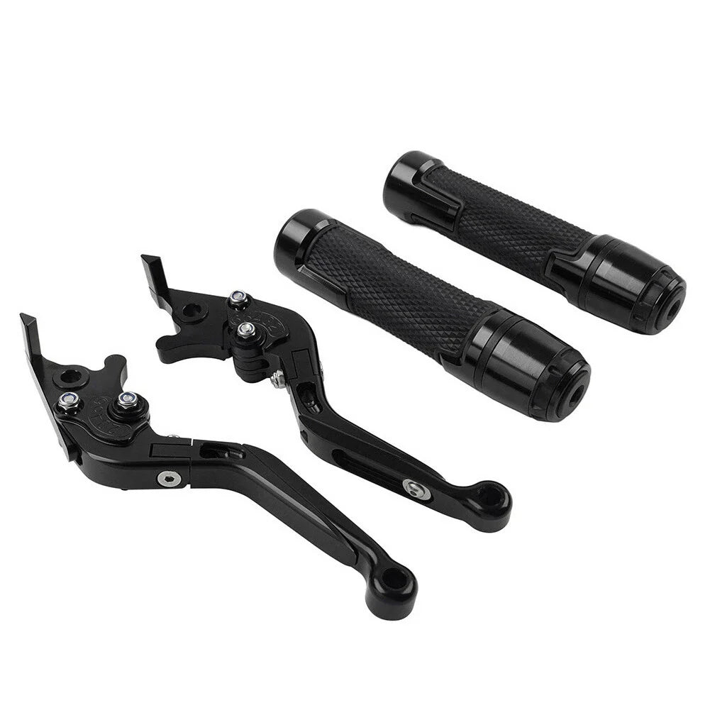 Black Extendable Brake Clutch Levers Grips Set for Honda CBR1000RR (2004-2023)