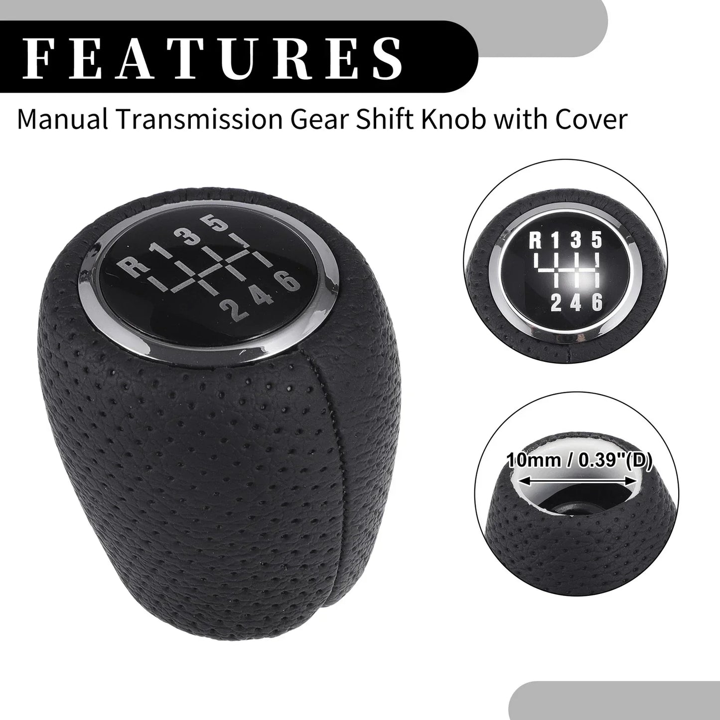 6 Speed Manual Gear Shift Knob for Chevrolet Cruze (2008-2012) Black Plastic