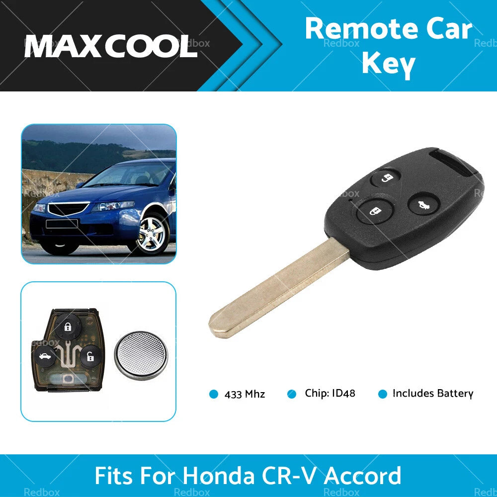 Remote Car Key 433MHz ID48 for Honda CR-V, Accord (2003-2011)