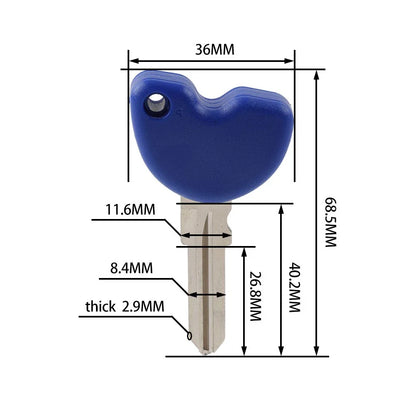 Uncut Blade Blank Key for Vespa Piaggio 3VTE Fly 125 200 GTS250 300 Red