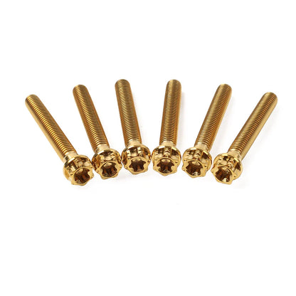 6pcs M6x45mm Titanium Torx Head Flange Screws for Motorcycle Bike