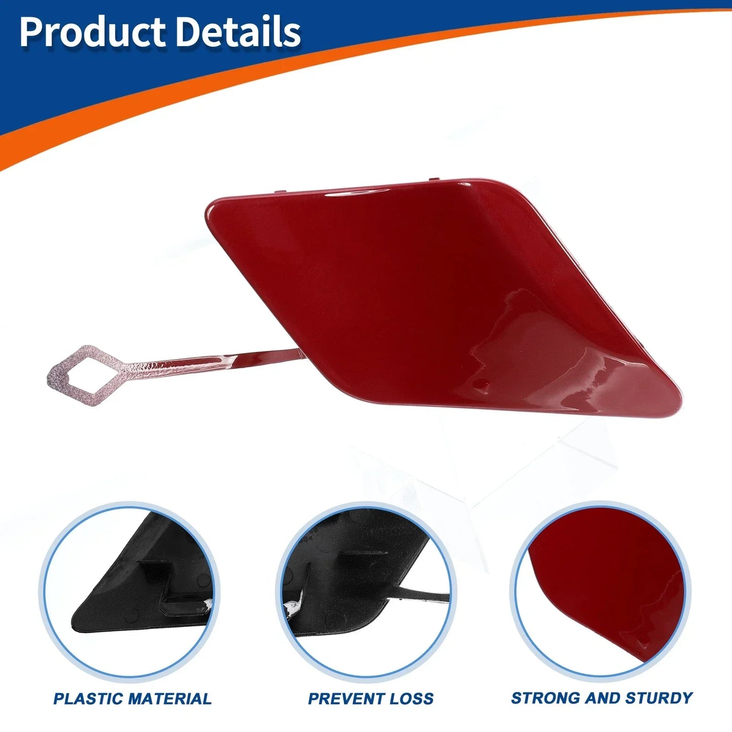 Front Bumper Tow Hook Cap for Mercedes-Benz C250 (2012-2015) - Bright Red