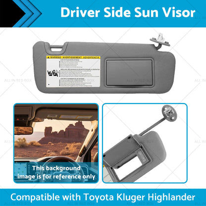 Right Driver Side Sun Visor with Vanity Light for Toyota Kluger (2014-2019)