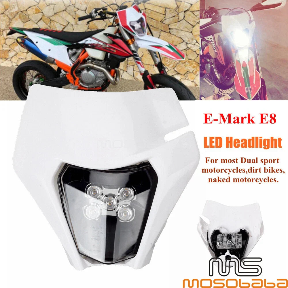 LED Headlight Fairing for KTM EXC TPI, EXC-F, SIX DAYS, FREERIDE 250F (2017-2023)
