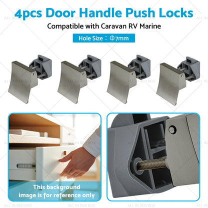 4 x Square Handle Push Locks for Caravan RV Marine Latch Knob