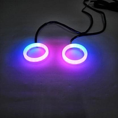 100MM RGB Phone Control Angel Eye Halo Rings Headlight DRL for Car