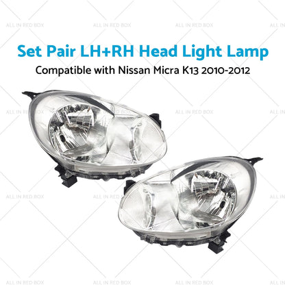 Left & Right Headlight Lamps Manual Adjusters for Nissan Micra (2010-2012)