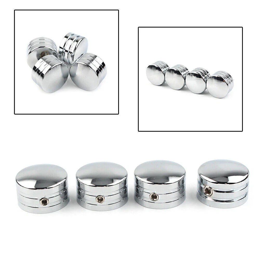 4 x Chrome Spark Plug Head Bolt Cap Covers for Harley Twin Cam (1999-2017)