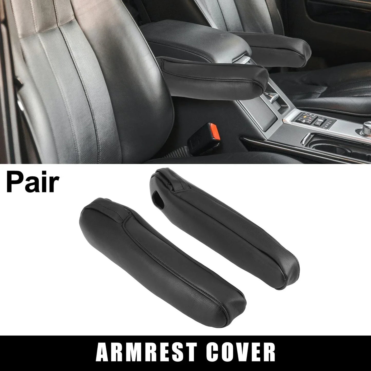 Front Seat Armrest Covers for Honda Odyssey (2005-2010) - 1 Pair Black