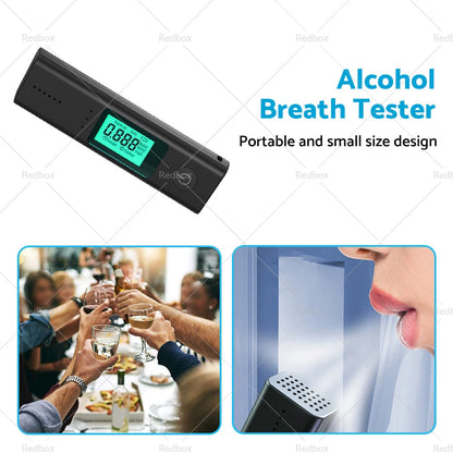 Portable Breath Alcohol Tester LCD Breathalyzer for Professional Use