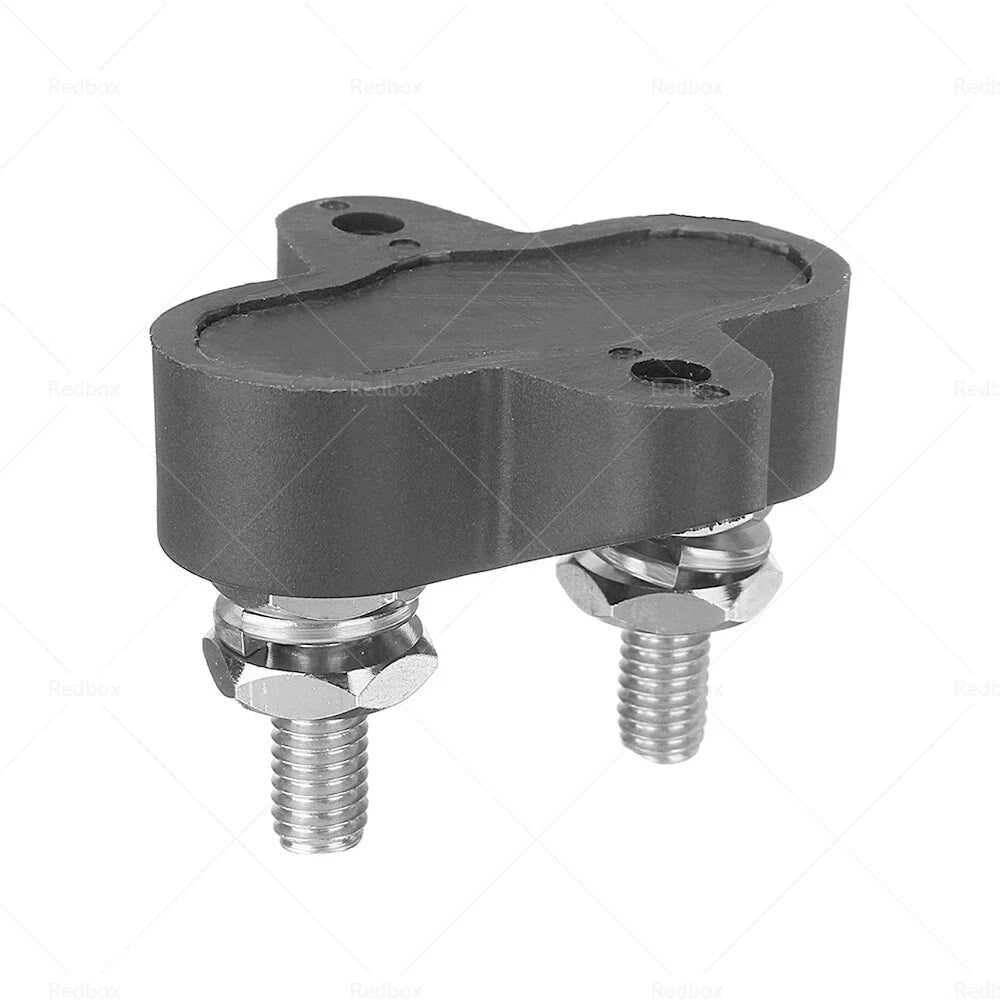 Heavy Duty Dual M6 Bus Bar Terminal Block Power Distribution Stud Black