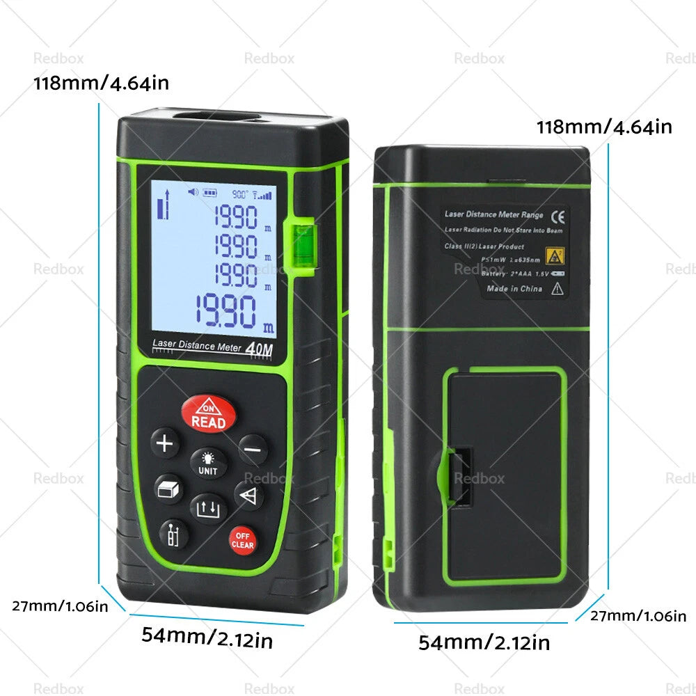 40m Handheld Digital Laser Distance Meter Range Finder Tool