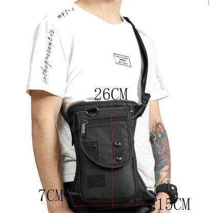 Waterproof Black Motorcycle Leg Bag Thigh Hip Pack Pouch for All Bikes