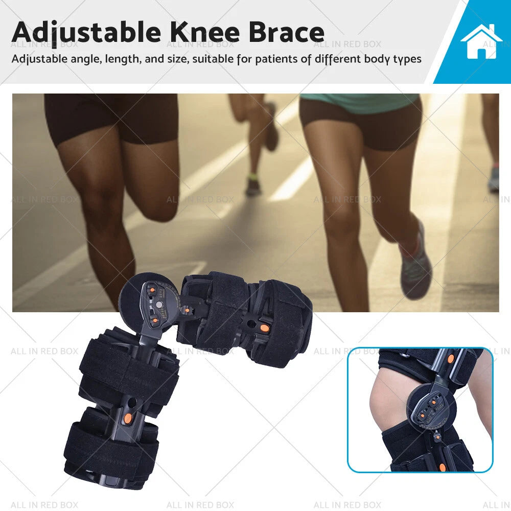 Adjustable Hinged Knee Brace Leg Support Stabilizer for Injury (0-120°)