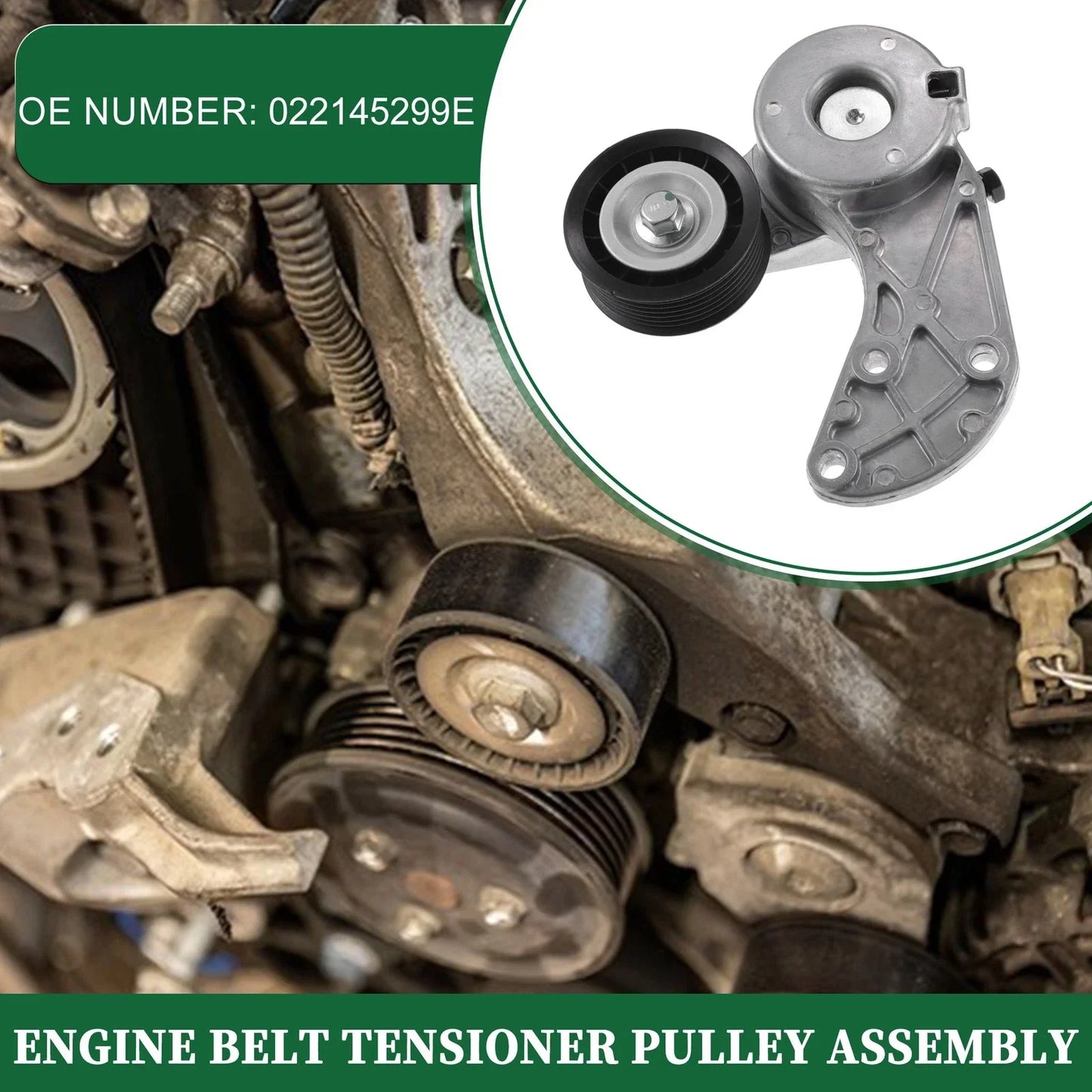 Engine Belt Tensioner Pulley Assembly for Volkswagen Touareg (2004-2016)