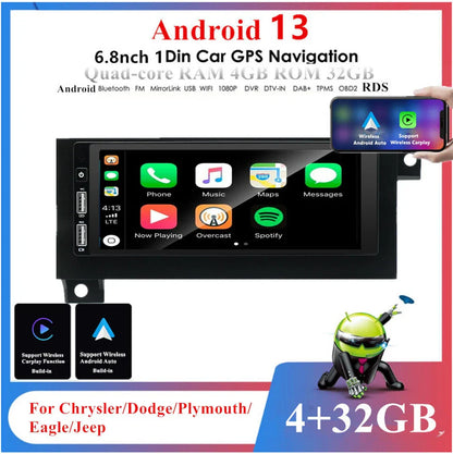 6.8" Stereo Radio GPS Wifi for Chrysler Dodge Plymouth Carplay (1975-2000)