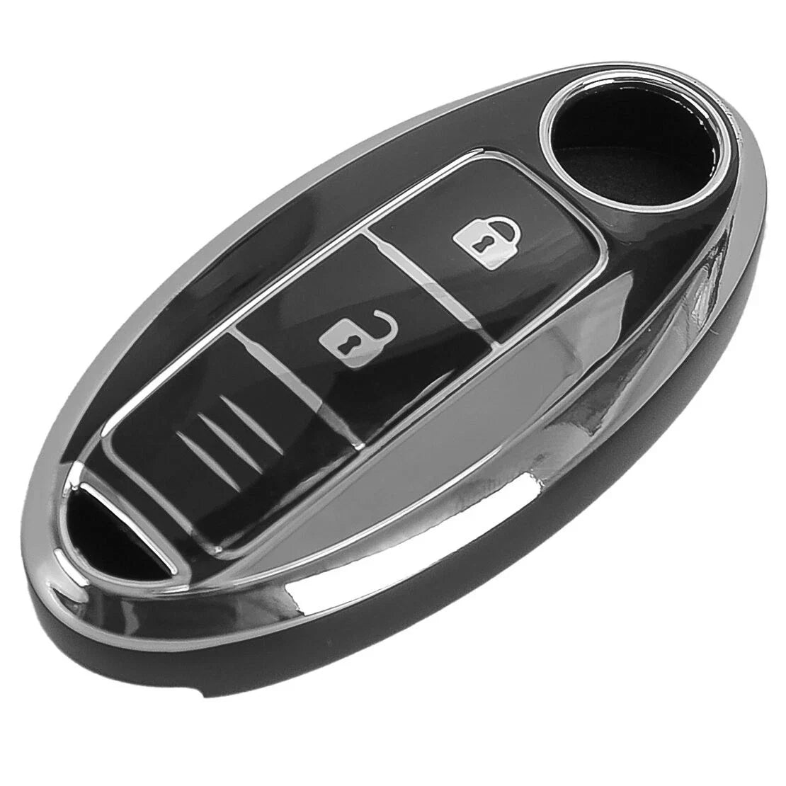 Black TPU 3 x Button Key Shell Cover for Nissan Qashqai Leaf (2010-2023)