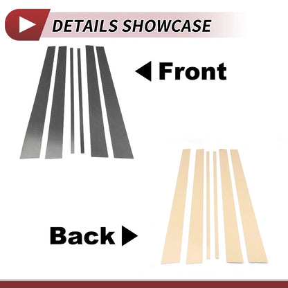 6 Pcs Door Pillar Window Trim for Lexus LX (1998-2007) Carbon Fiber Black