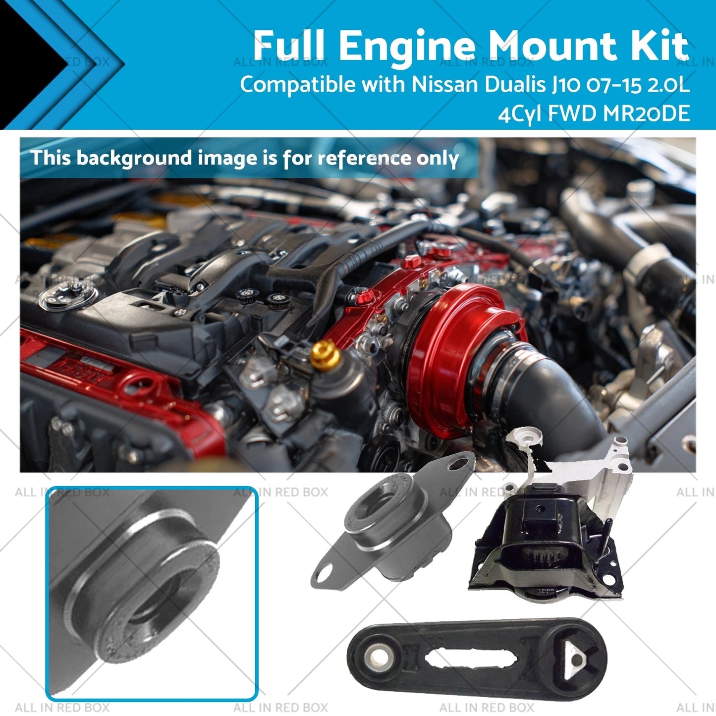 Engine Mount Kit for Nissan Dualis J10 (2007-2015) 2.0L FWD MR20DE