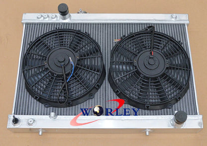 Aluminum Radiator + Fans for Toyota Supra MK3 MA70 MA71 3.0L JZA70 (86-93)