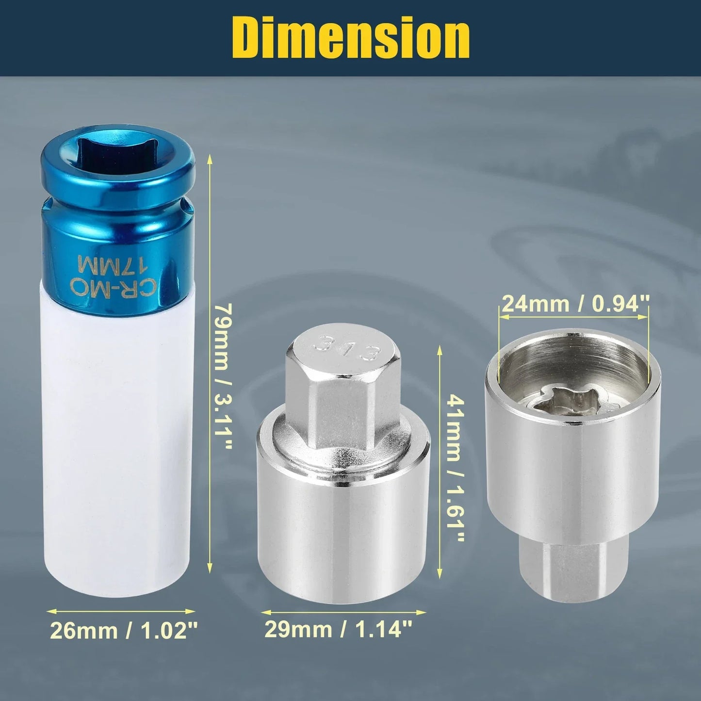 313 Wheel Lock Lug Nut Set with Protector Socket for Mercedes Benz