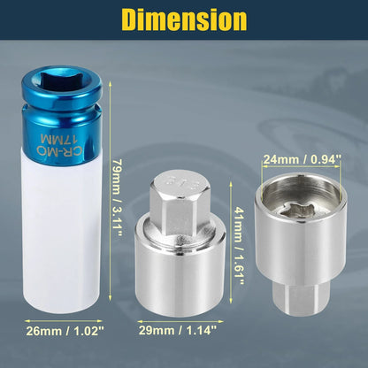 313 Wheel Lock Lug Nut Set with Protector Socket for Mercedes Benz
