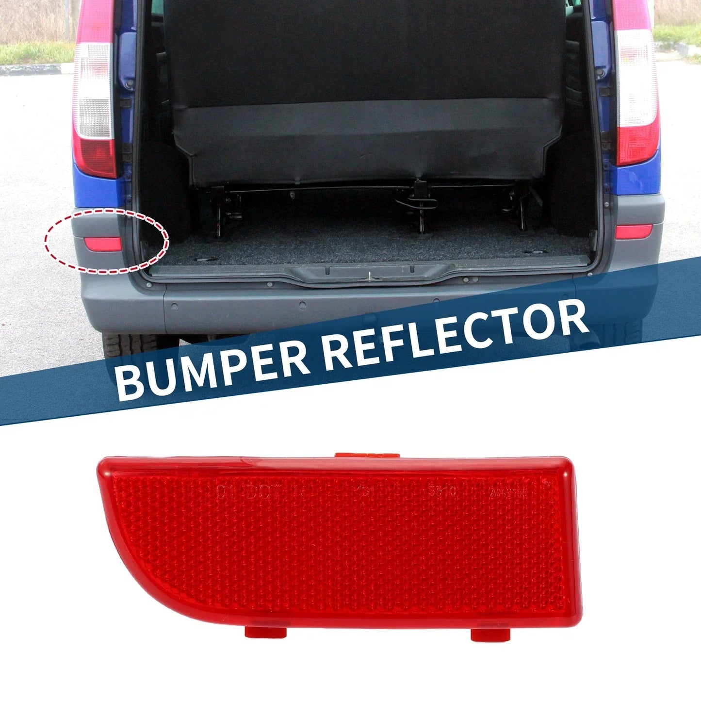 Bumper Reflector for Mercedes-Benz Vito Viano W639 (2003-2014) 1 x Rear Left