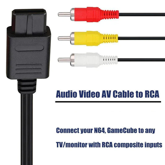 AV Composite Cable for Super Nintendo SNES, GameCube, N64 (1990-2007)
