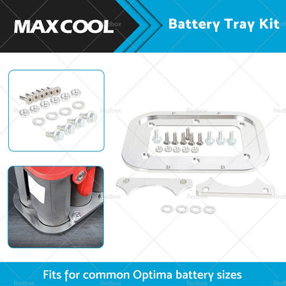 Billet Aluminum Battery Relocation Tray Hold Down for Optima 34/78 (All Years)