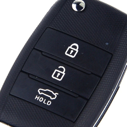 3 Button Flip Key Shell Case Cover + Uncut Blade for Kia K3 Forte Sorento (2014-2020)