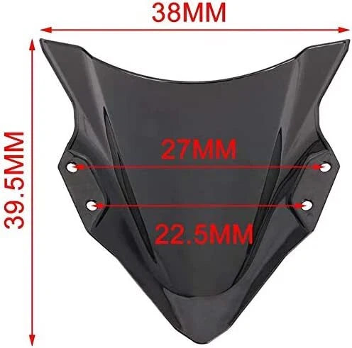 Tinted Black Windshield for Kawasaki Ninja 400 (2018-2019)