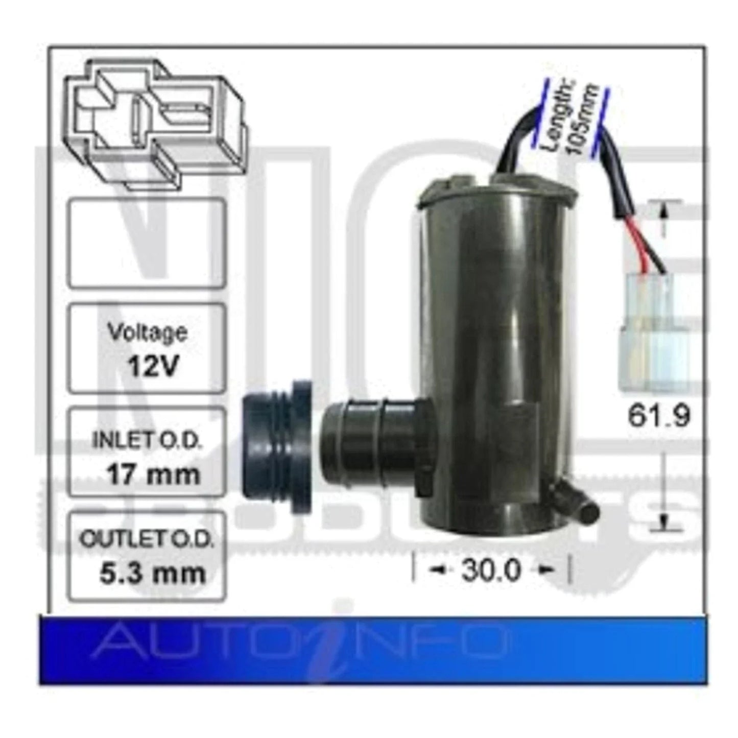 Front Windscreen Washer Pump for Toyota Hiace YH50 61 63 71 73 1982~1989 4cyl