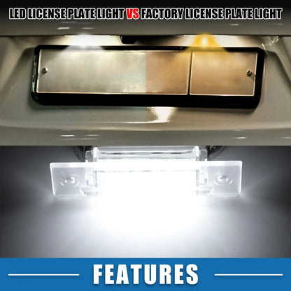 2 x 6500K White LED License Plate Lights for Porsche Boxster (1999-2004)
