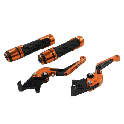 Orange Extendable Brake Clutch Lever Grip Set for BMW R1200GS R1250GS (2013-2023)