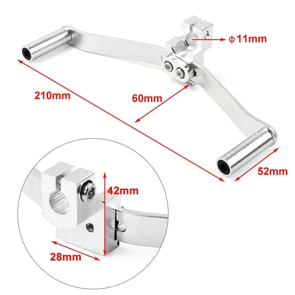 Dual Way Gear Shift Lever Footrest Pedal Shifter for Motorcycle - Silver Aluminum