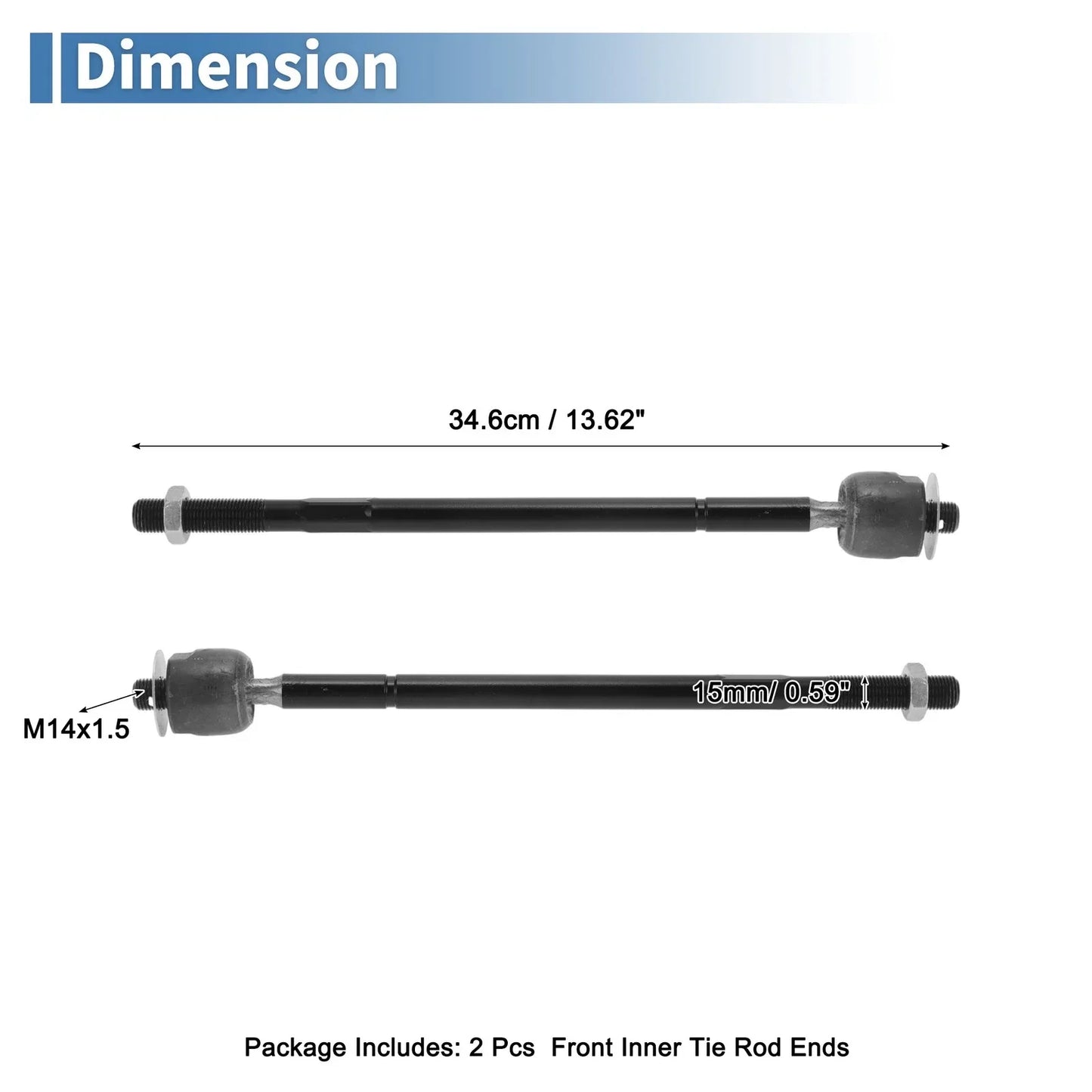 2 x Front Inner Tie Rod End Links for Toyota Camry (1992-2001)
