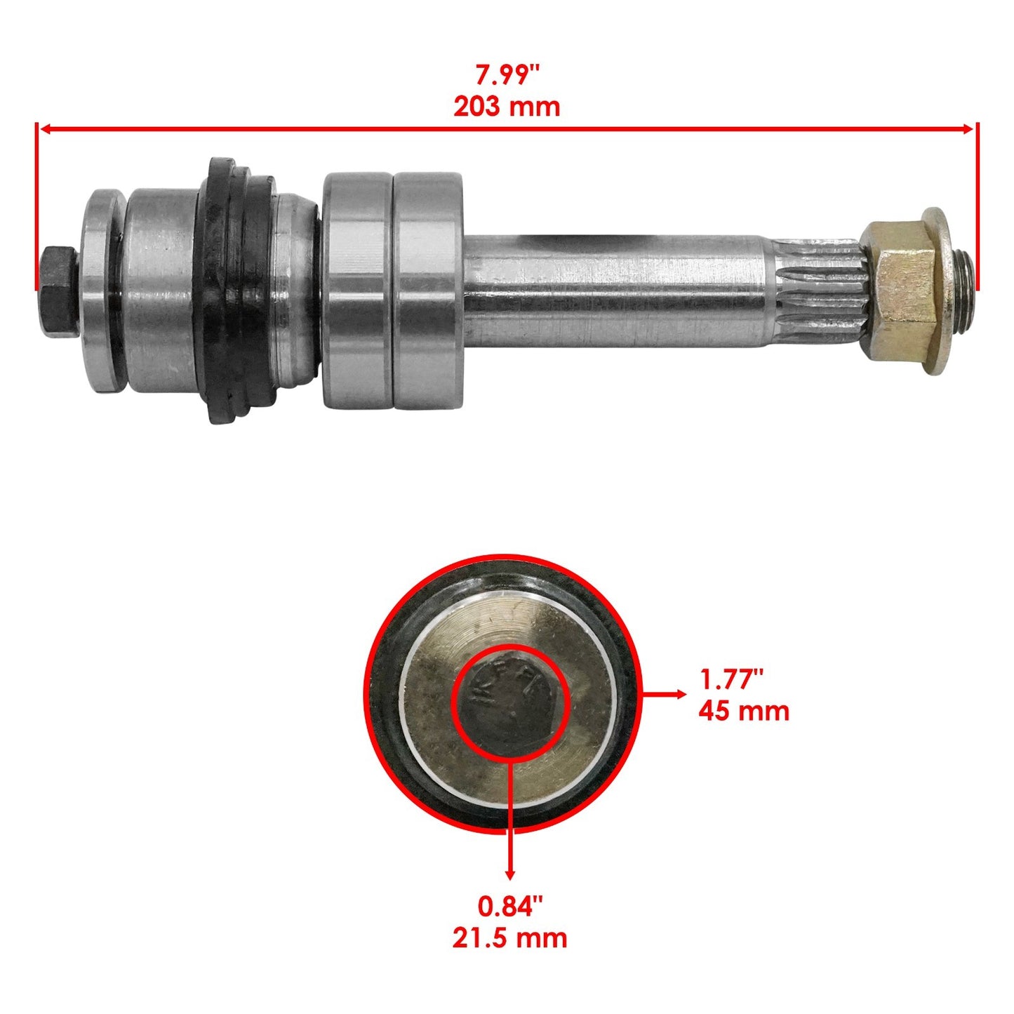 60 Inch Deck Spindle Shaft Replacement for Exmark LZE730GKA604 (2004–2004)