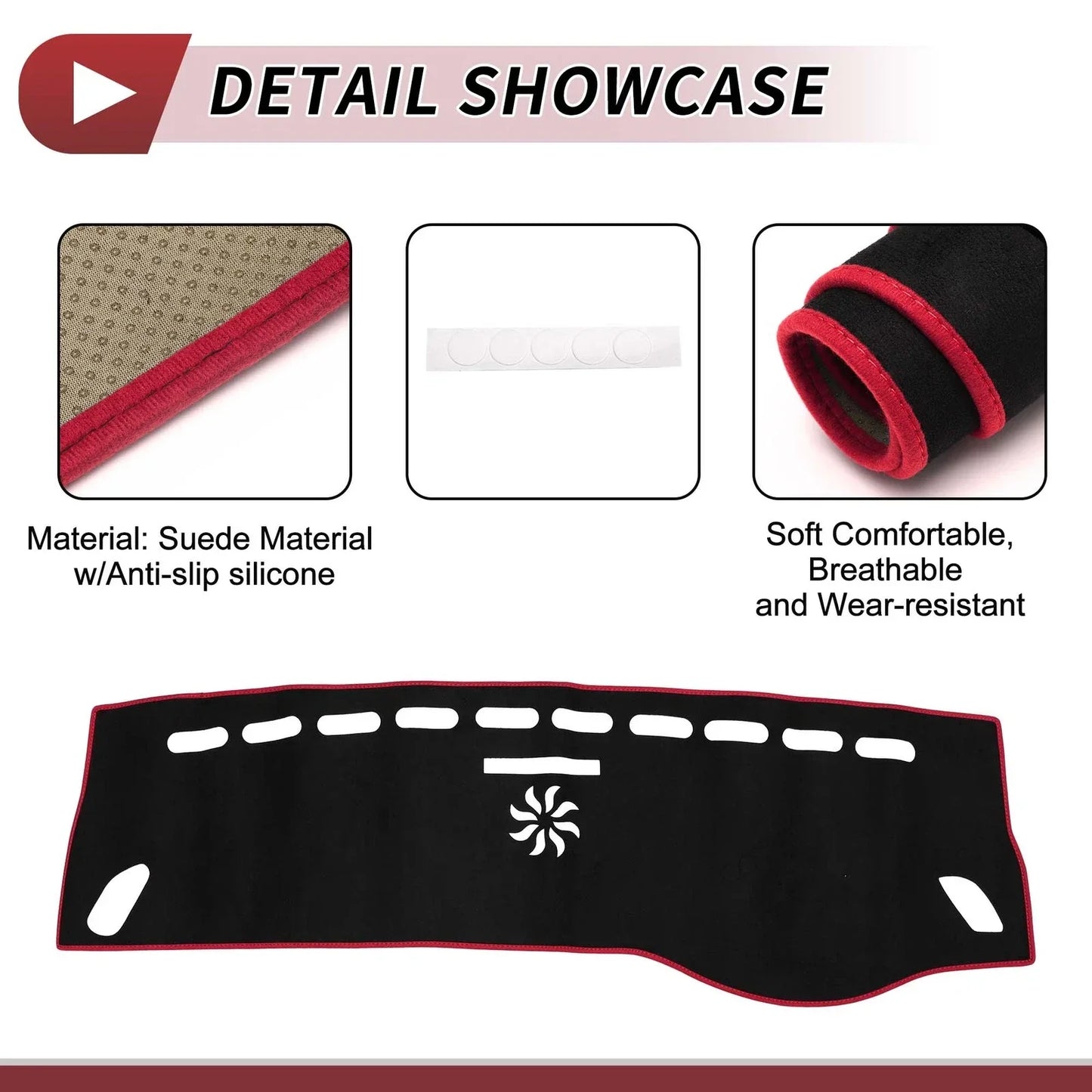 Dashboard Cover Mat for Mercedes CLA 2013-2019 Sun Protector Pad Black Red