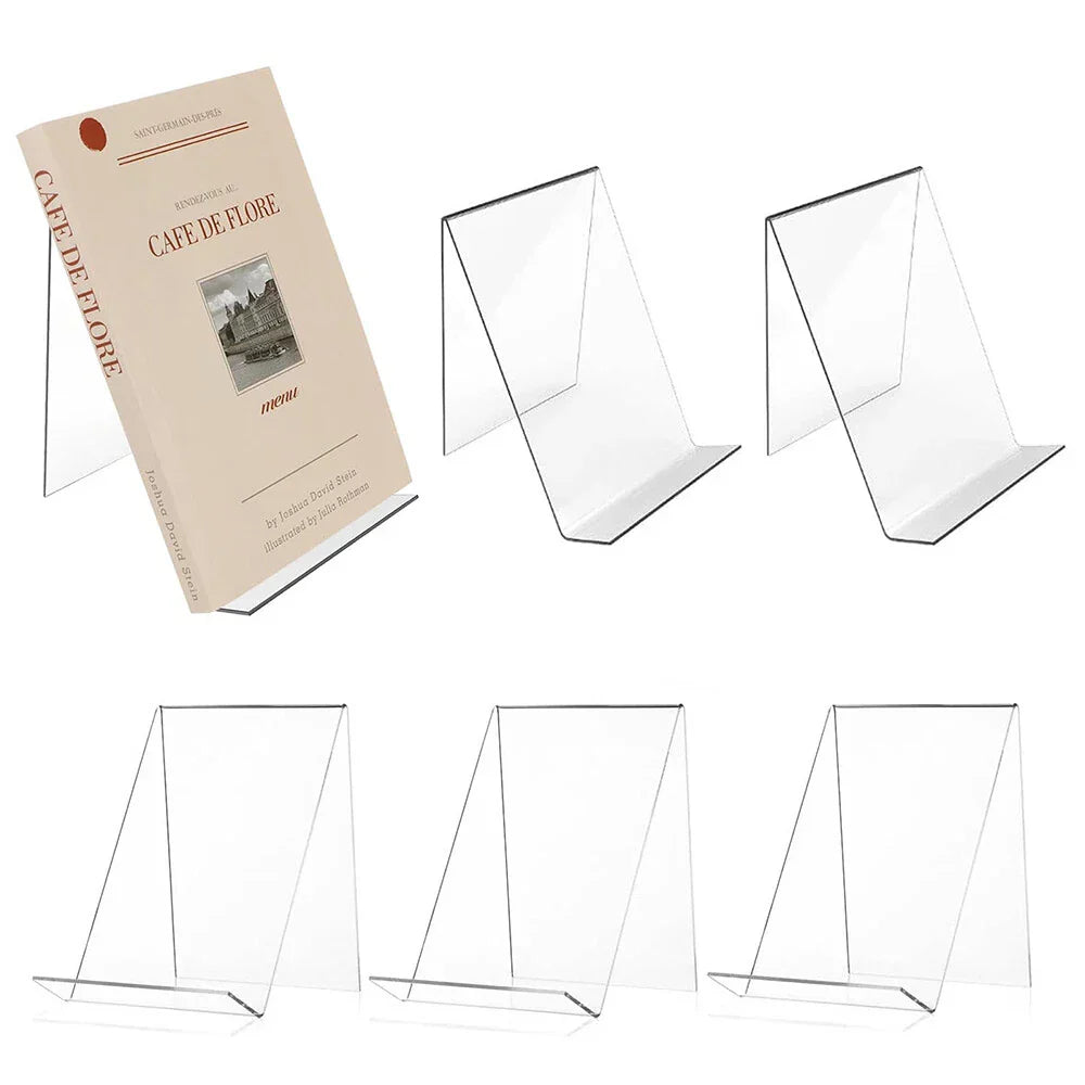 5 x Acrylic Book Stands for Displaying Pictures, Books, Artworks