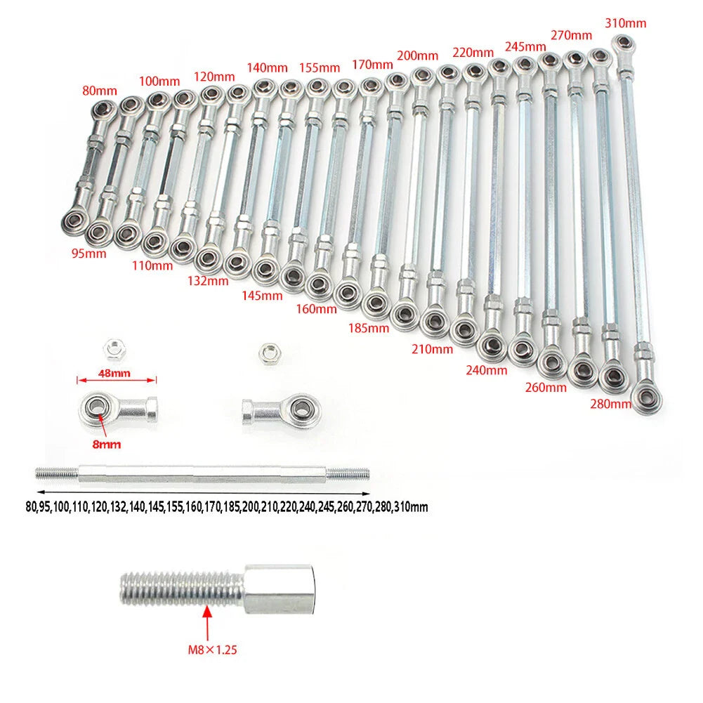 100mm M8 Ball Joiner Bolt Tie Rod for ATV Go Kart Buggy Quad Dirt Pit Bike