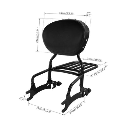 Backrest Pad Sissy Bar Luggage Rack Spools for Indian Roadmaster Dark Horse