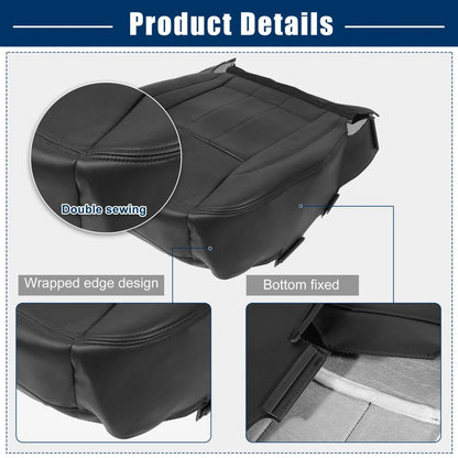 Black Faux Leather Seat Bottom Cover for Dodge Ram