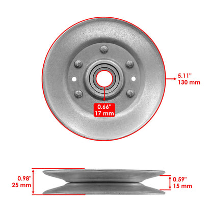 Deck Sheave Idler Pulley Replacement for John Deere X300 X300R X304 (42") (2) (2005–2007)