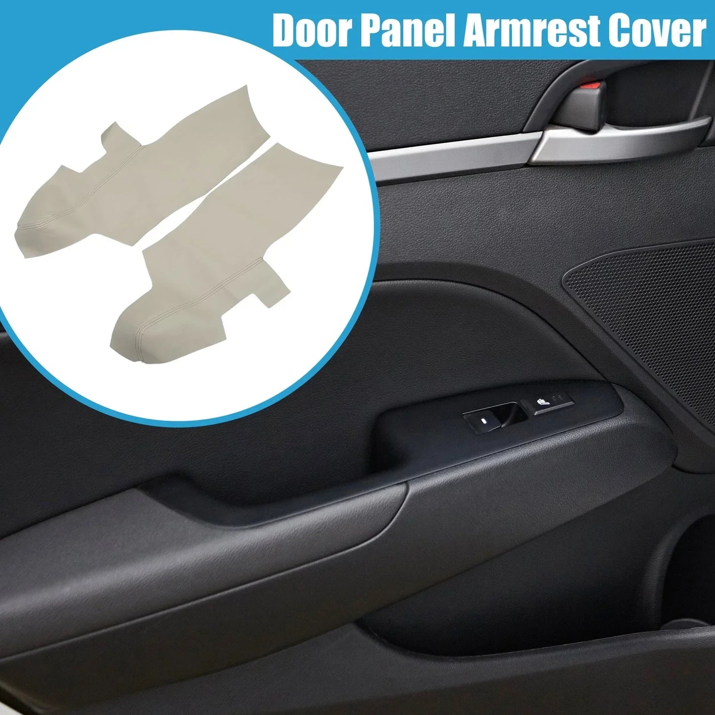 Front Door Panel Armrest Covers for Hyundai Santa Fe (2006-2012) Beige
