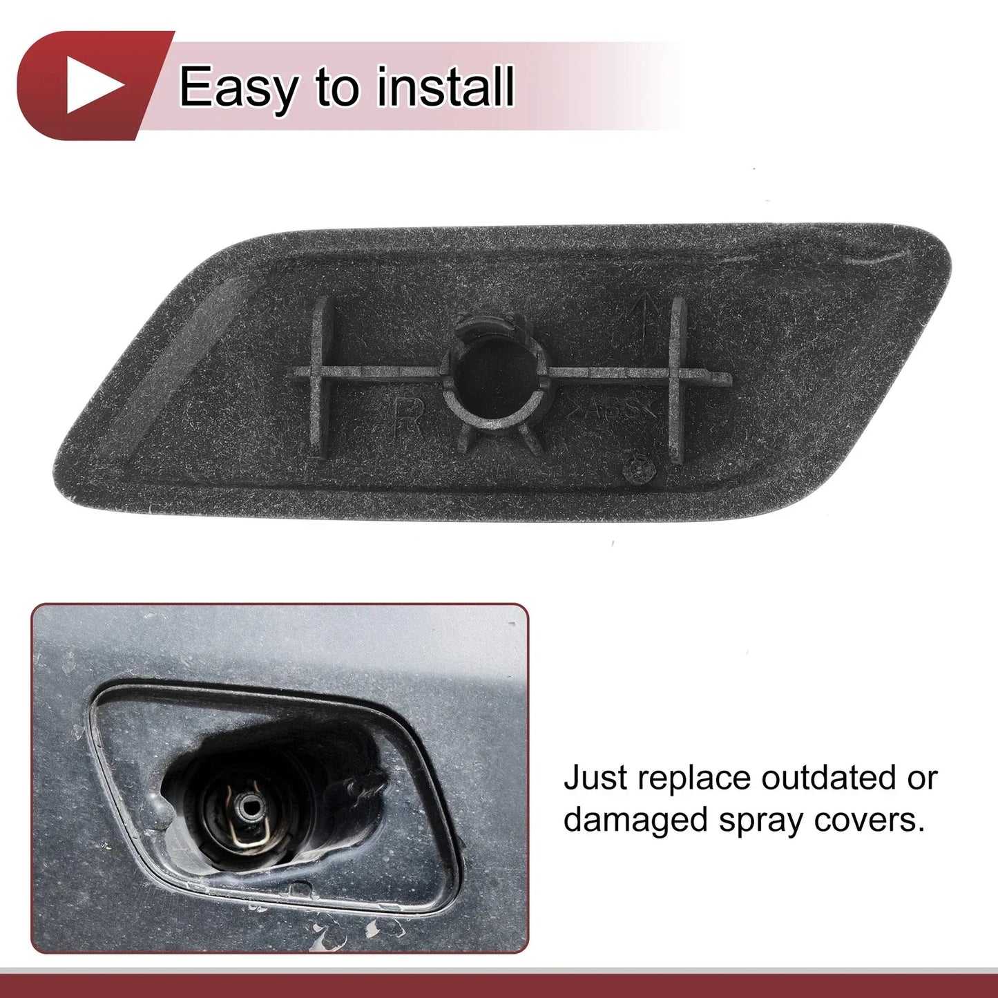 Bumper Headlight Washer Nozzle Cap for Lexus RX350 (2013-2015) - Grey 1 x