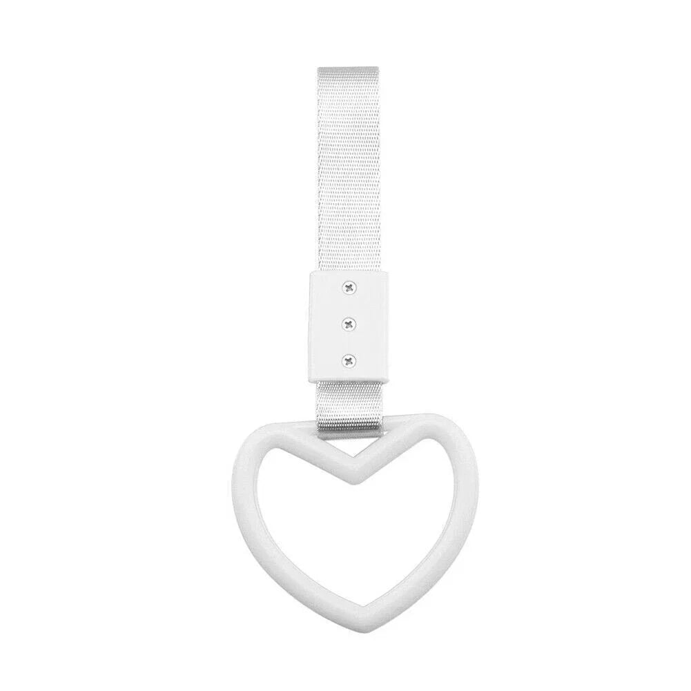 White JDM Tsurikawa Ring Handle Strap for Train Bus Drift Charm